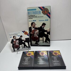 Beethoven: Complete Cello Sonatas Yo-Yo Ma Emanuel‎ Ax 3 Cassette Box Set